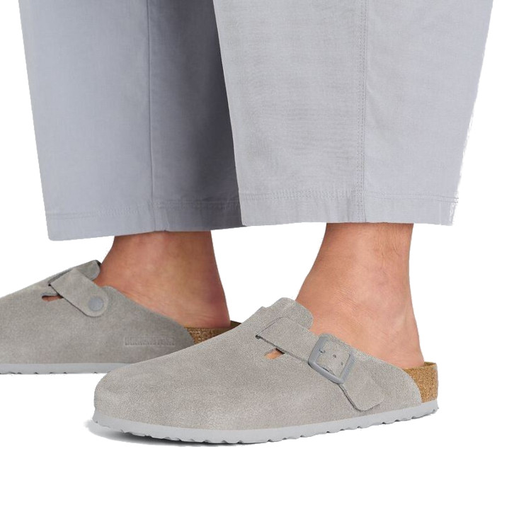 Birkenstock Boston Suede Clog | Stone Coin | Narrow - Women's (1027751) - Image 3